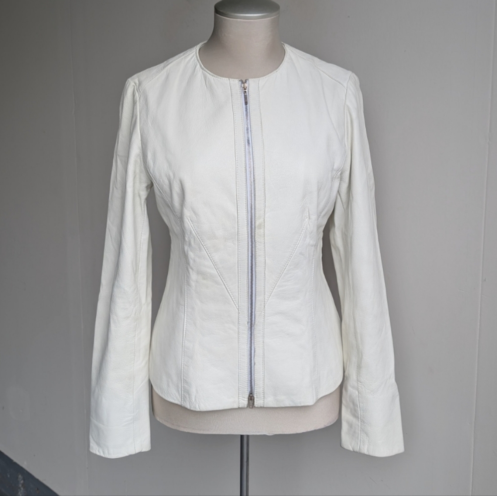 Danier White Leather Jacket